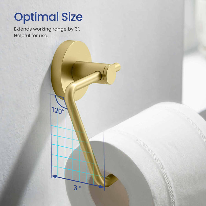 Circular Toilet Paper Holder Brushed Gold