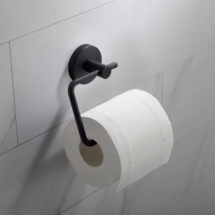 Circular Toilet Paper Holder Matte Black
