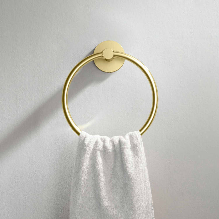 Circular Bathroom Towel Ring Brushed Gold