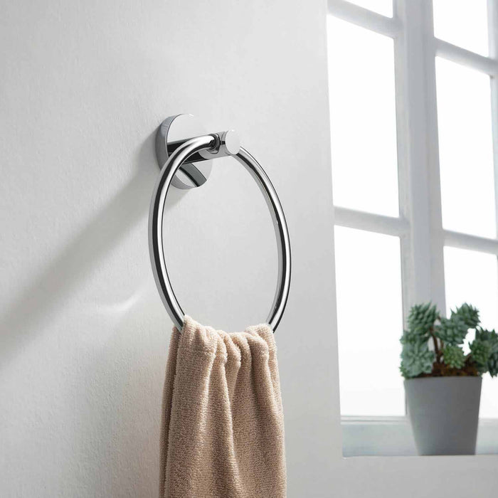 Circular Bathroom Towel Ring Chrome