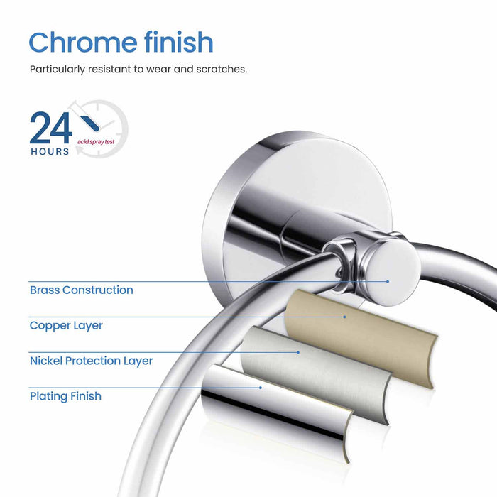 Circular Bathroom Towel Ring Chrome