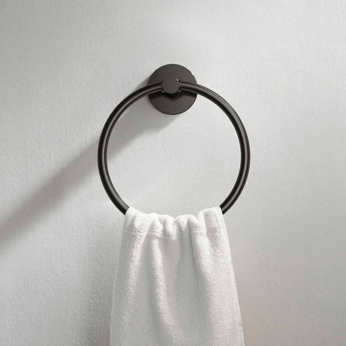 Circular Bathroom Towel Ring Matte Black