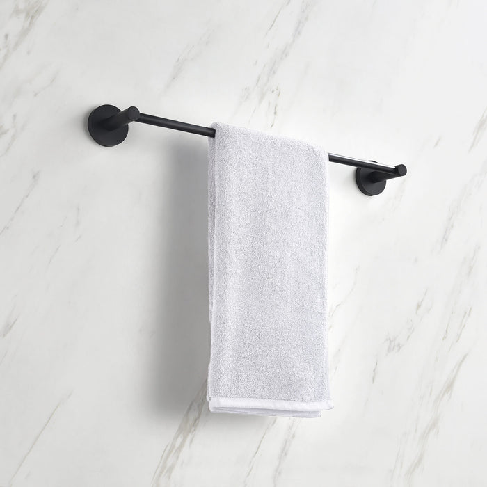 Circular Bathroom 18″ Towel Bar Matte Black