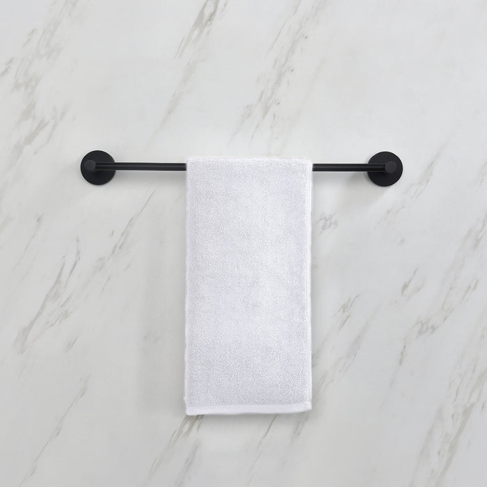 Circular Bathroom 18″ Towel Bar Matte Black