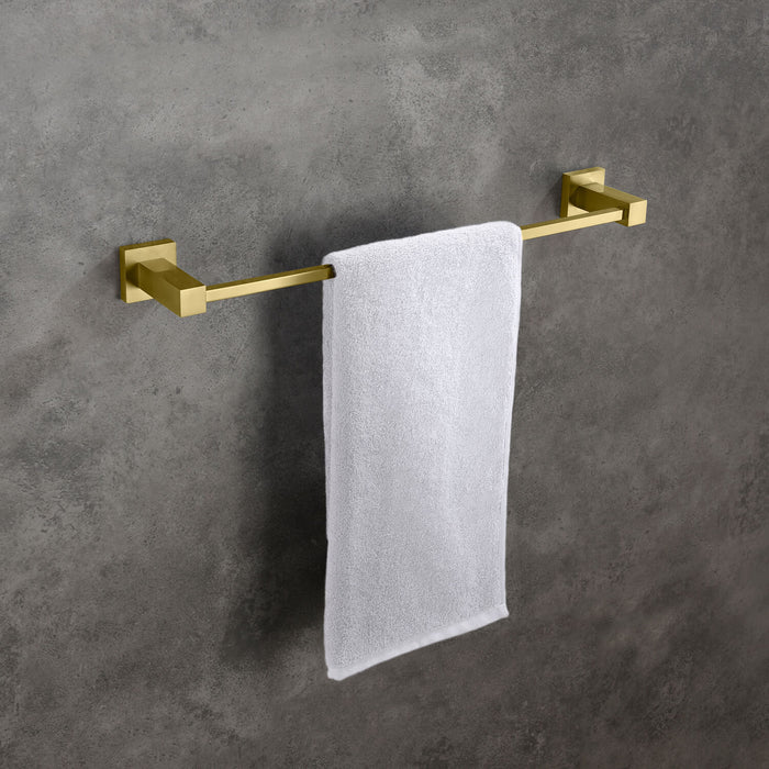 Cube Bathroom 18″ Towel Bar Brushed Gold