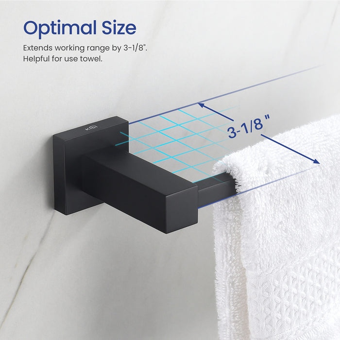 Cube Bathroom 18″ Towel Bar Matte Black