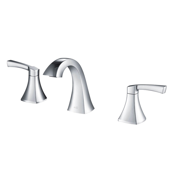 Pyramid 8″ Wide Spread Lavatory Faucet With Drain Assembly Chrome
