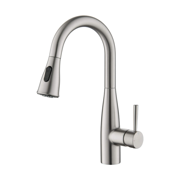 Bari Single Handle Pull Down Kitchen & Bar Sink Faucet Brushed Nickel