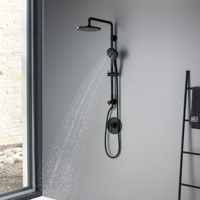 Circular Shower Column with Dual Function Shower Head