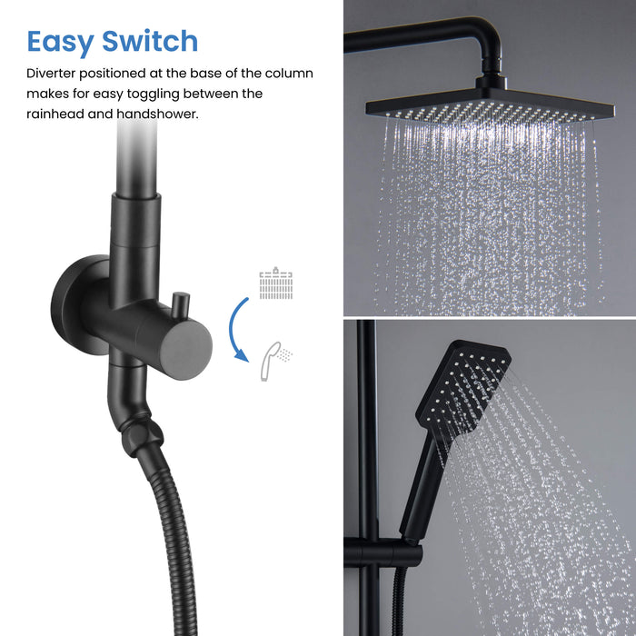 Cube Shower Column with Dual Function Shower Head