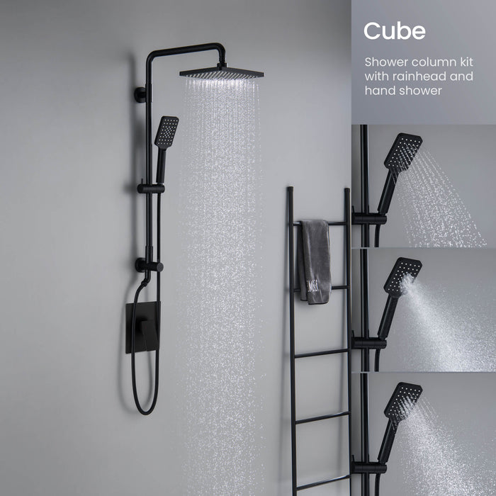 Cube Shower Column with Dual Function Shower Head