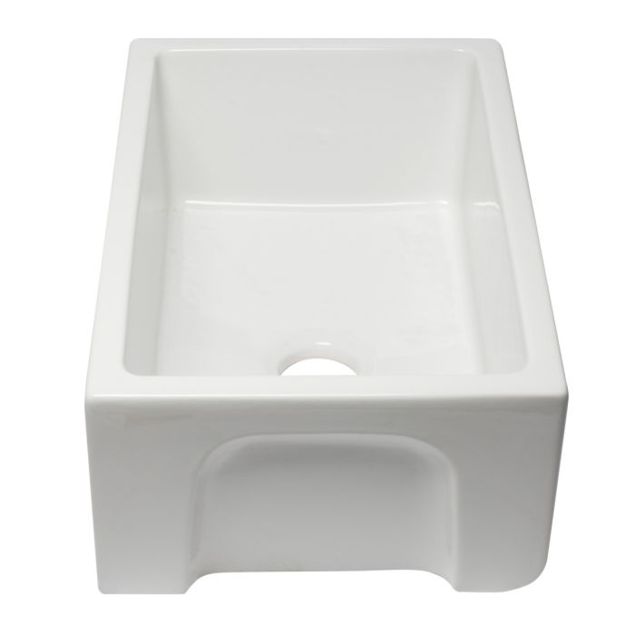 30" Reversible Smooth/Fluted Single Fireclay Farm Sink