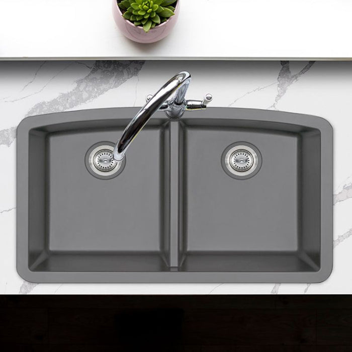 Grey Quartz Double Bowl Sink 50/50-3219