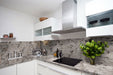Gray Nuevo granite countertop kitchen scene
