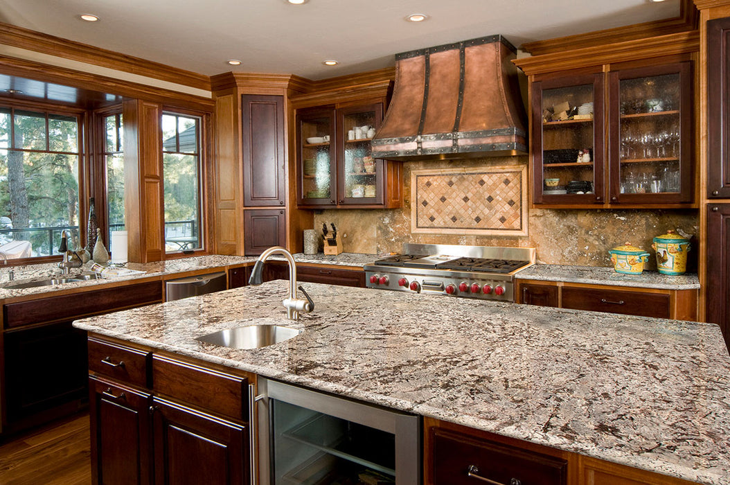 Bianco Antico granite countertop kitchen scene