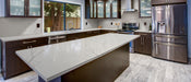 New Calacatta Laza quartz countertop kitchen scene