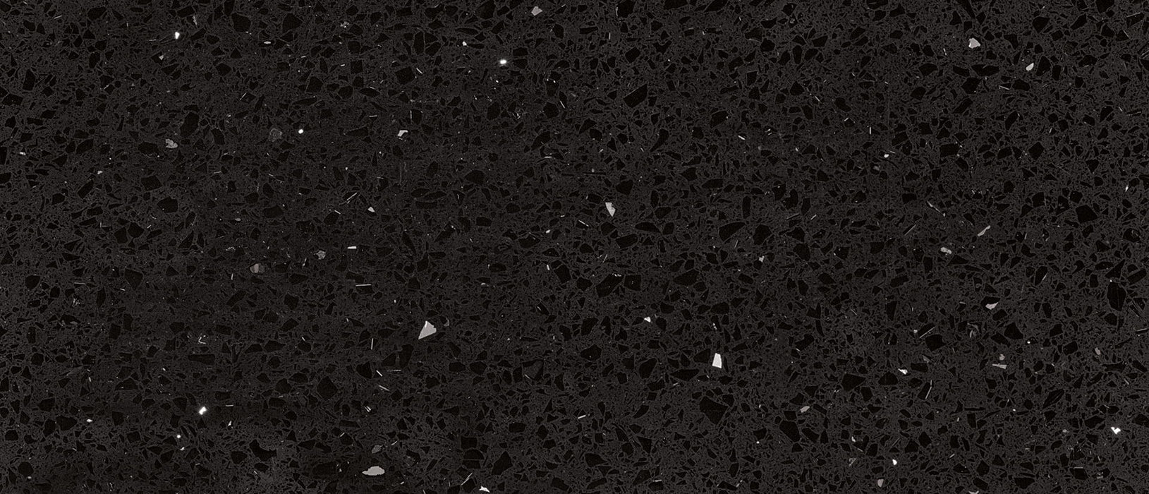 Sparkling Black quartz countertop close up