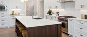 Calacatta Ultra quartz countertop kitchen scene