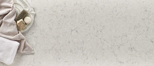 Carrara Mist quartz countertop moment