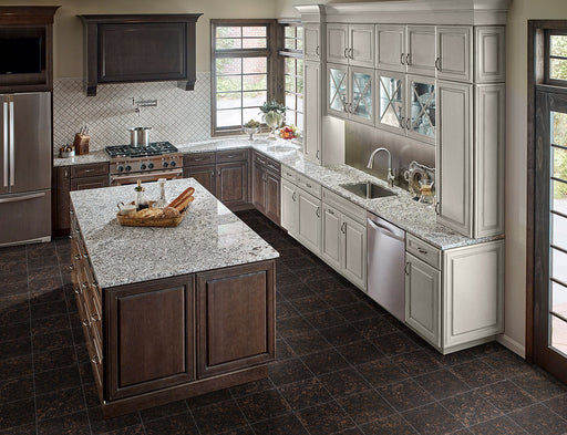 Tan Brown granite countertop kitchen scene
