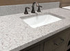 White Ornamental granite countertop bathroom scene