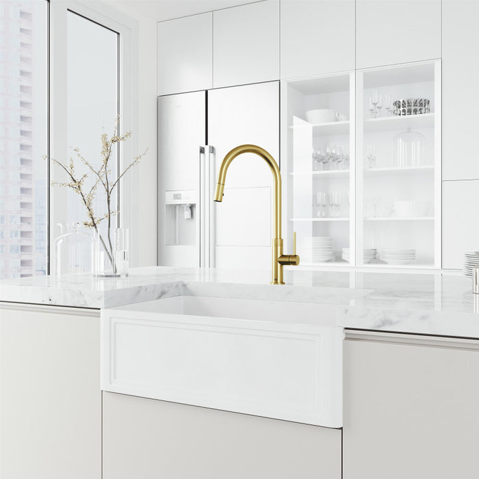 Bristol Pull-Down Kitchen Faucet in Matte Brushed Gold