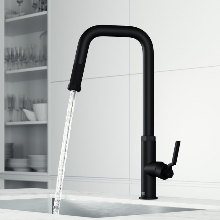 Hart Angular Pull-Down Kitchen Faucet in Matte Black