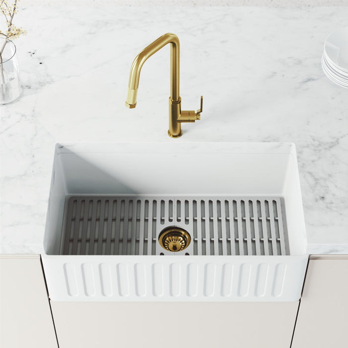 Hart Angular Pull-Down Kitchen Faucet in Matte Brushed Gold