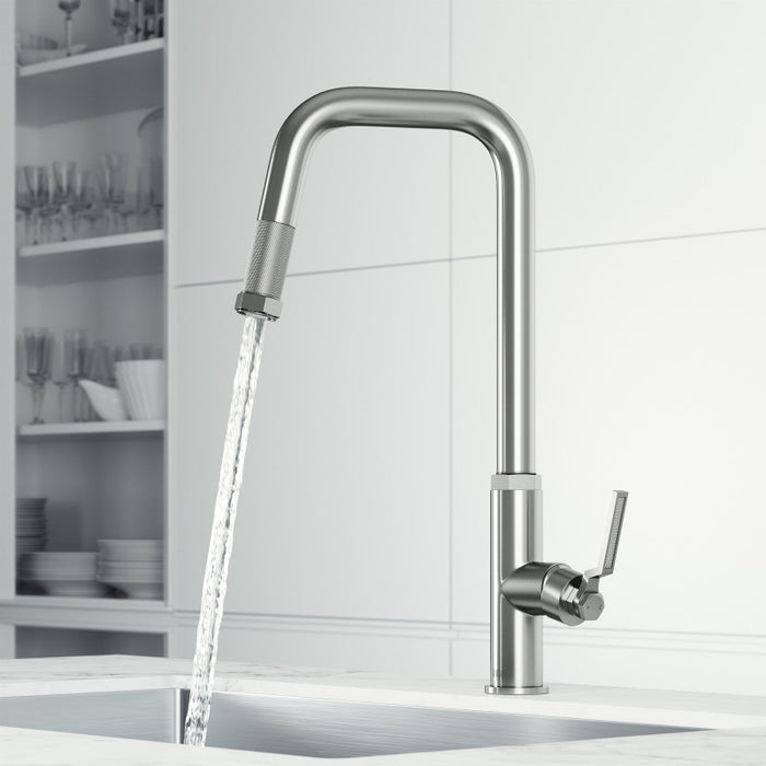 Hart Angular Pull-Down Kitchen Faucet in Stainless Steel