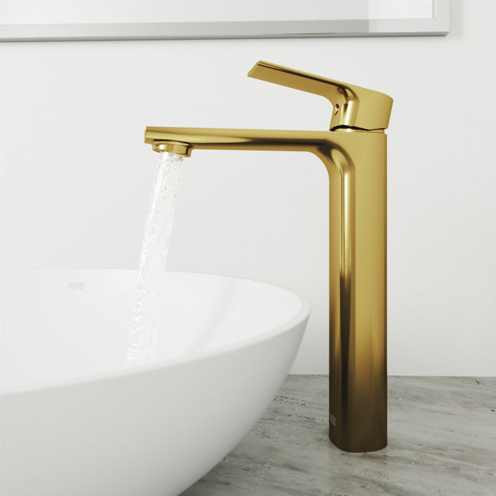 Norfolk Vessel Bathroom Faucet in Matte Brushed Gold