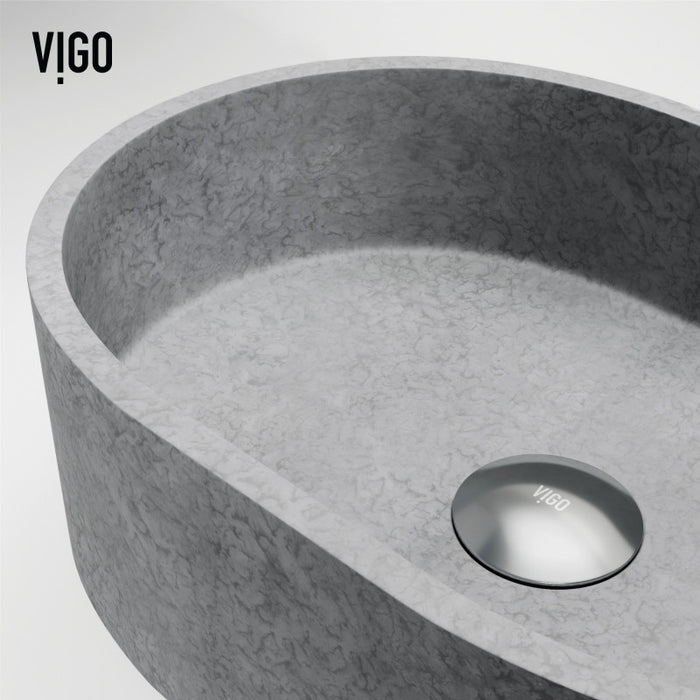 Concreto Stone 15" Oval Bathroom Vessel Sink