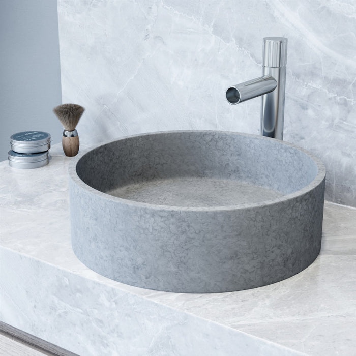 Concreto Stone Round Bathroom Vessel Sink