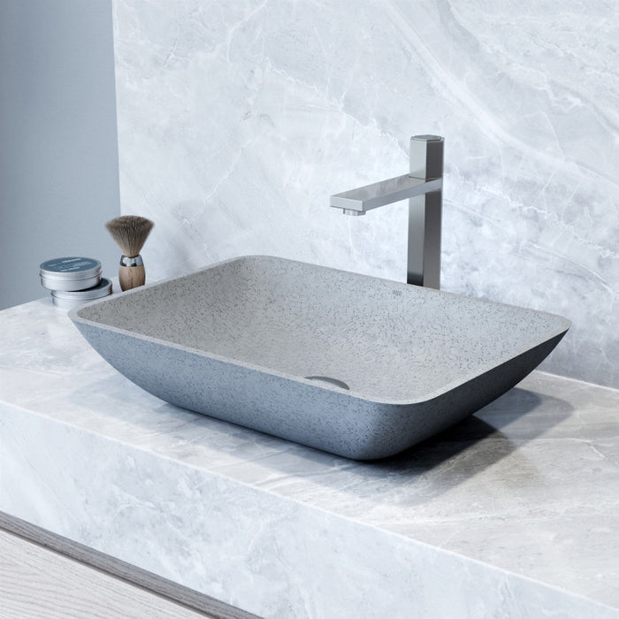 18" Concreto Stone Rectangular Bathroom Vessel Sink
