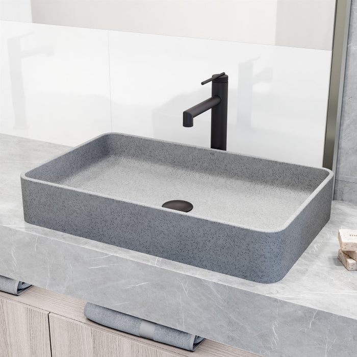 23" Concreto Stone Rectangular Bathroom Vessel Sink