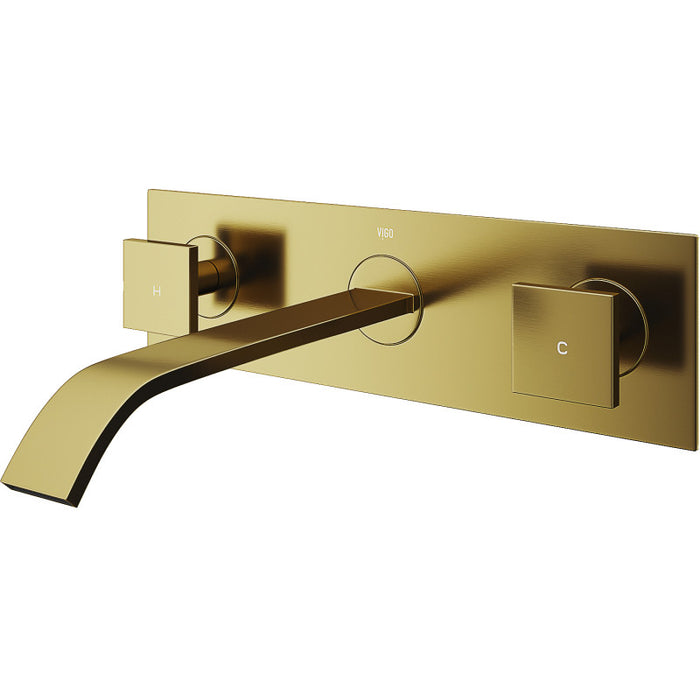 Titus Wall Mount Bathroom Faucet in Matte Gold
