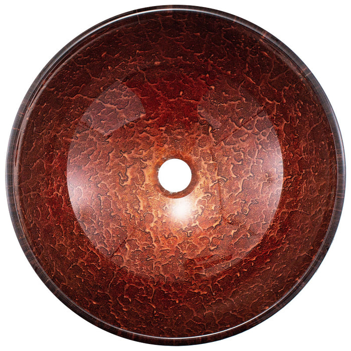 Vigo VG07028 Giovanni 17" Circular Glass Vessel Sink - Mahogany Moon